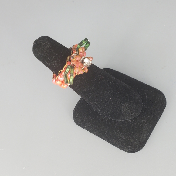 Rose Flower Beaded Ring - Picture 7 of 9